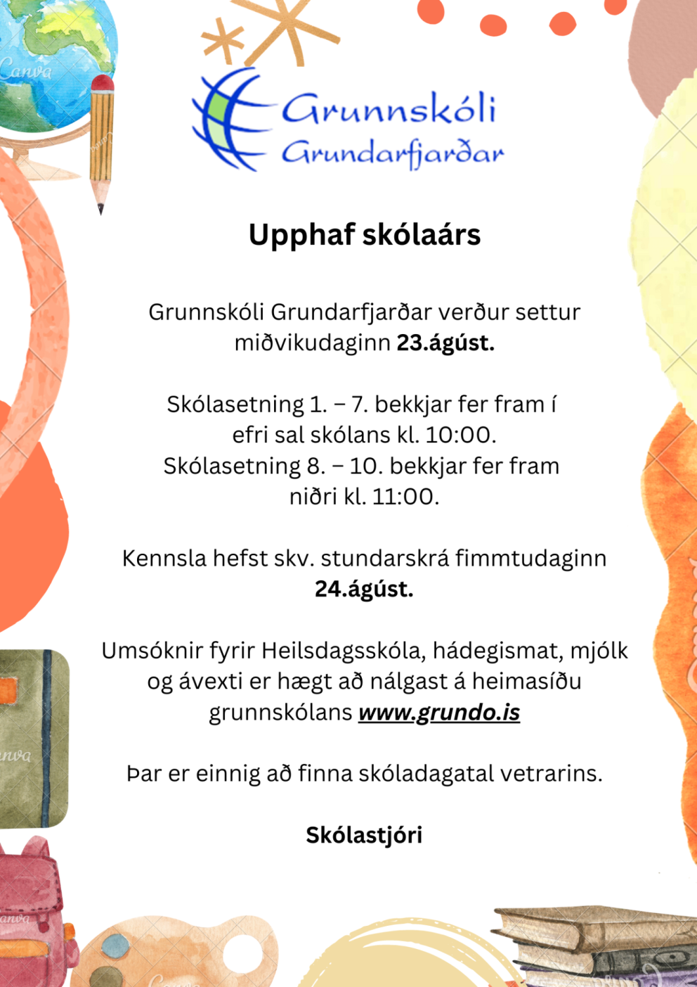 Skólasetning
