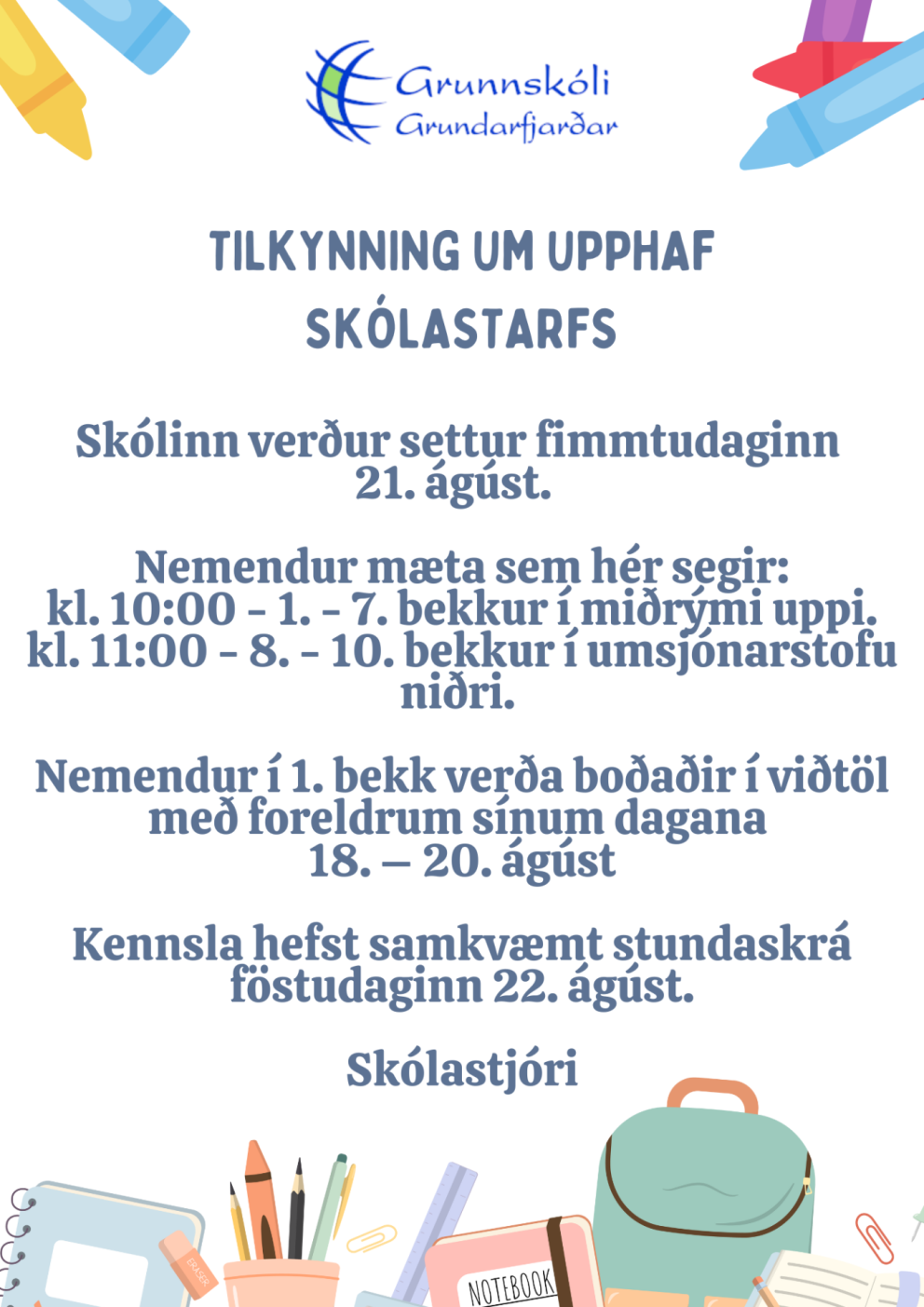 Skólasetning