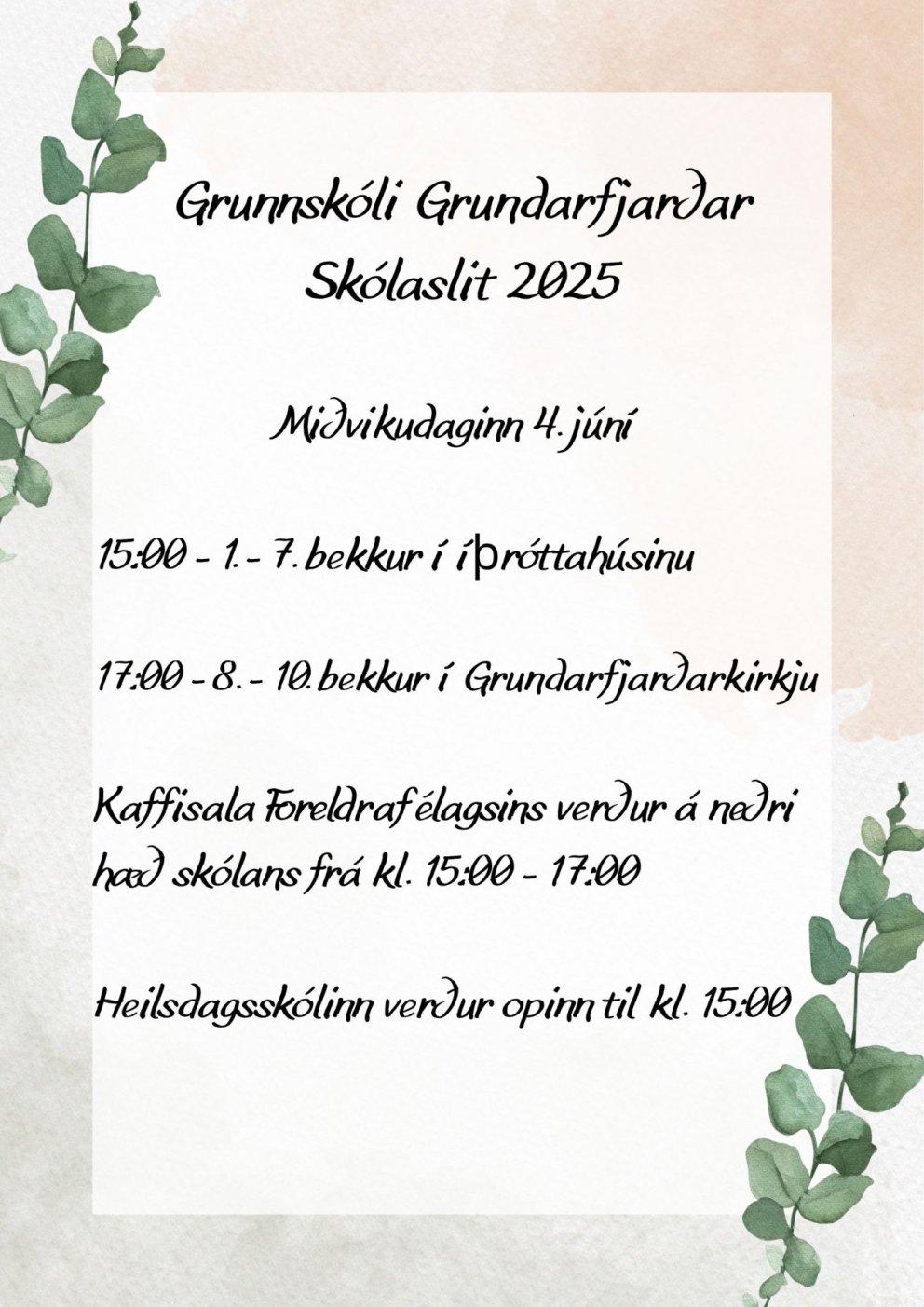 Skólaslit 4. júní 2025